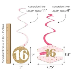 Big Dot Of Happiness Sweet 16 - 16th Birthday Party Hanging Decor - Party Decoration Swirls - Set Of 40 -Party Planers Store GUEST 6a7cf479 2094 4677 ba6f 1d7750deca00