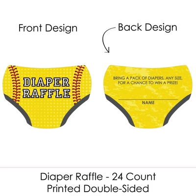 Big Dot Of Happiness Grand Slam - Fastpitch Softball - Diaper Shaped Raffle Ticket Inserts - Baby Shower Activities - Diaper Raffle Game - Set Of 24 3 Big Dot Of Happiness Grand Slam - Fastpitch Softball - Diaper Shaped Raffle Ticket Inserts - Baby Shower Activities - Diaper Raffle Game - Set Of 24