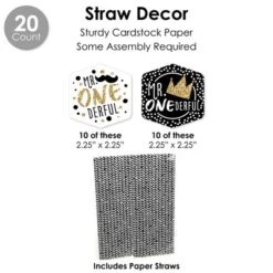 Big Dot Of Happiness 1st Birthday Little Mr. Onederful - Boy First Birthday Party Favors And Cupcake Kit - Fabulous Favor Party Pack - 100 Pieces -Party Planers Store GUEST 6be82a23 2143 4d5f a7c2 804d9344b4cf