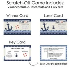 Big Dot Of Happiness Ahoy Nautical - Baby Shower Or Birthday Party Game Scratch Off Cards - 22 Count 8 Big Dot Of Happiness Ahoy Nautical - Baby Shower Or Birthday Party Game Scratch Off Cards - 22 Count -Party Planers Store GUEST 6c235010 7442 409d 86df 9def7eb2c3cb