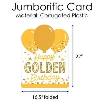 Big Dot Of Happiness Golden Birthday - Happy Birthday Giant Greeting Card - Big Shaped Jumborific Card - 16.5 X 22 Inches 5 Big Dot Of Happiness Golden Birthday - Happy Birthday Giant Greeting Card - Big Shaped Jumborific Card - 16.5 X 22 Inches - Image 3