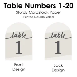 Big Dot Of Happiness Champagne Elegantly Simple - Wedding Receptions, Parties Or Events Double-Sided 5 X 7 Inches Cards - Table Numbers - 1-20 -Party Planers Store GUEST 6f2727f5 66f4 459a b686 d30903093adf