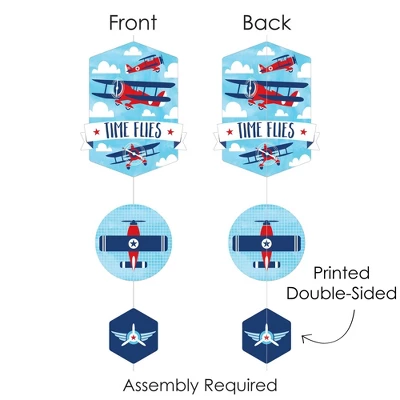 Big Dot Of Happiness Taking Flight - Airplane - Plane Baby Shower Or Birthday Party DIY Dangler Backdrop - Hanging Vertical Decorations - 30 Pieces 7 Big Dot Of Happiness Taking Flight - Airplane - Plane Baby Shower Or Birthday Party DIY Dangler Backdrop - Hanging Vertical Decorations - 30 Pieces - Image 5