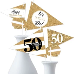Big Dot Of Happiness We Still Do - 50th Wedding Anniversary - Triangle Anniversary Party Photo Props - Pennant Flag Centerpieces - Set Of 20 12 Big Dot Of Happiness We Still Do - 50th Wedding Anniversary - Triangle Anniversary Party Photo Props - Pennant Flag Centerpieces - Set Of 20 -Party Planers Store GUEST 6ff2e24f 9659 4f75 ae31 ead474f618be