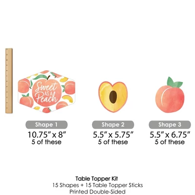 Big Dot Of Happiness Sweet As A Peach - Fruit Themed Baby Shower Or Birthday Party Centerpiece Sticks - Table Toppers - Set Of 15 8 Big Dot Of Happiness Sweet As A Peach - Fruit Themed Baby Shower Or Birthday Party Centerpiece Sticks - Table Toppers - Set Of 15 - Image 6