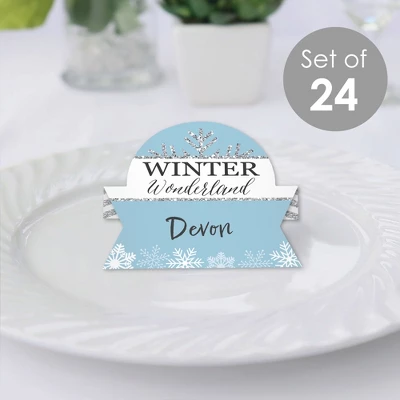 Big Dot Of Happiness Winter Wonderland - Snowflake Holiday Party And Winter Wedding Tent Buffet Card - Table Setting Name Place Cards - Set Of 24 3 Big Dot Of Happiness Winter Wonderland - Snowflake Holiday Party And Winter Wedding Tent Buffet Card - Table Setting Name Place Cards - Set Of 24