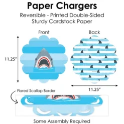 Big Dot Of Happiness Shark Zone - Jawsome Shark Party Or Birthday Party Paper Charger & Table Decorations Chargerific Kit For 8 -Party Planers Store GUEST 70c73768 d41d 42b2 8376 74a85742b47d