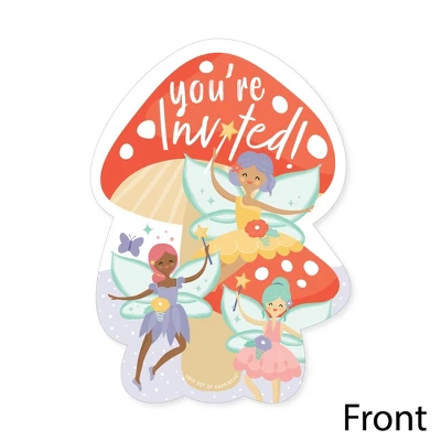 Big Dot Of Happiness Let's Be Fairies - Shaped Fill-In Invitations - Fairy Garden Birthday Party Invitation Cards With Envelopes - Set Of 12 4 Big Dot Of Happiness Let's Be Fairies - Shaped Fill-In Invitations - Fairy Garden Birthday Party Invitation Cards With Envelopes - Set Of 12 - Image 2
