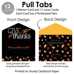 Big Dot Of Happiness Give Thanks - Thanksgiving Party Game Pickle Cards - Pull Tabs 3-in-a-Row - Set Of 12 -Party Planers Store GUEST 7103dfb6 53e2 4984 a6f7 3424f23e6ab4
