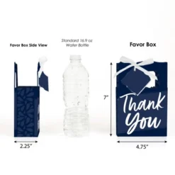 Big Dot Of Happiness Navy Blue Elegantly Simple - Guest Party Favor Boxes - Set Of 12