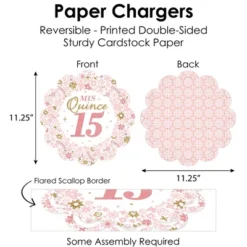 Big Dot Of Happiness Mis Quince Anos - Quinceanera Sweet 15 Birthday Party Paper Charger And Table Decorations - Chargerific Kit - Place Setting For 8 -Party Planers Store GUEST 71c0ecf7 166e 482a b2ee e26e5f4ff89e