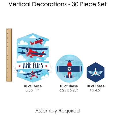 Big Dot Of Happiness Taking Flight - Airplane - Plane Baby Shower Or Birthday Party DIY Dangler Backdrop - Hanging Vertical Decorations - 30 Pieces 8 Big Dot Of Happiness Taking Flight - Airplane - Plane Baby Shower Or Birthday Party DIY Dangler Backdrop - Hanging Vertical Decorations - 30 Pieces - Image 6