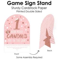 Big Dot Of Happiness 1st Birthday Little Miss Onederful - How Many Candies Girl First Birthday Party Game - 1 Stand And 40 Cards - Candy Guessing Game -Party Planers Store GUEST 7360059d e45c 4679 bc51 db714683a9cb