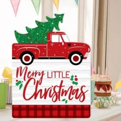 Big Dot Of Happiness Merry Little Christmas Tree - Christmas Giant Greeting Card - Big Shaped Jumborific Card