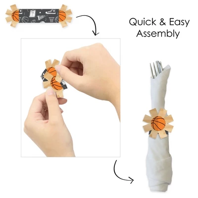 Big Dot Of Happiness Nothin’ But Net - Basketball - Baby Shower Or Birthday Party Paper Napkin Holder - Napkin Rings - Set Of 24 5 Big Dot Of Happiness Nothin’ But Net - Basketball - Baby Shower Or Birthday Party Paper Napkin Holder - Napkin Rings - Set Of 24 - Image 3