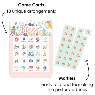Big Dot Of Happiness Let's Be Fairies - Picture Bingo Cards And Markers - Fairy Garden Birthday Party Shaped Bingo Game - Set Of 18 3 Big Dot Of Happiness Let's Be Fairies - Picture Bingo Cards And Markers - Fairy Garden Birthday Party Shaped Bingo Game - Set Of 18