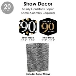 Big Dot Of Happiness Adult 90th Birthday - Gold - Birthday Party Favors And Cupcake Kit - Fabulous Favor Party Pack - 100 Pieces -Party Planers Store GUEST 740c50cd 21ef 4778 ad4f 1e740b7c7d21