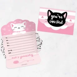 Big Dot Of Happiness Purr-fect Kitty Cat - Fill-In Cards - Kitten Meow Baby Shower Or Birthday Party Fold And Send Invitations - Set Of 8 -Party Planers Store GUEST 74a60298 334d 4952 89cb 7bc17ddd2a7a