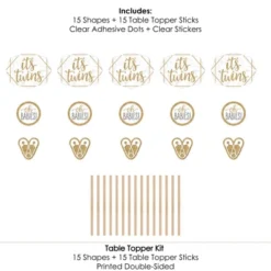 Big Dot Of Happiness It's Twins - Gold Twins Baby Shower Centerpiece Sticks - Table Toppers - Set Of 15 -Party Planers Store GUEST 7678fd2d c0ad 4fdd 9341 5303c6445505