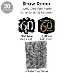 Big Dot Of Happiness Adult 60th Birthday - Gold - Birthday Party Favors And Cupcake Kit - Fabulous Favor Party Pack - 100 Pieces -Party Planers Store GUEST 76cd891b f77d 41ad ba8f 69e40e8ed095