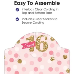 Big Dot Of Happiness Sweet 16 - 16th Birthday Party Vertical Photo Garland 35 Pieces -Party Planers Store GUEST 77a4a531 9ab9 438b 832d 8a99f5504456