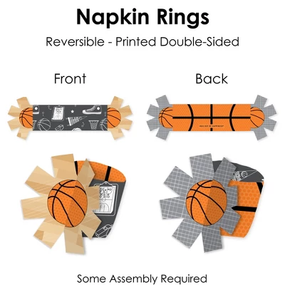 Big Dot Of Happiness Nothin’ But Net - Basketball - Baby Shower Or Birthday Party Paper Napkin Holder - Napkin Rings - Set Of 24 7 Big Dot Of Happiness Nothin’ But Net - Basketball - Baby Shower Or Birthday Party Paper Napkin Holder - Napkin Rings - Set Of 24 - Image 5