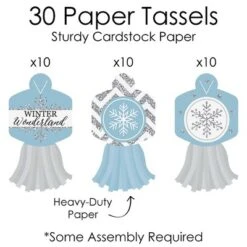 Big Dot Of Happiness Winter Wonderland - 90 Chain Links & 30 Paper Tassels Decor Kit - Snowflake Party & Winter Wedding Paper Chains Garland - 21 Feet -Party Planers Store GUEST 7995258c c718 4147 901f 3b5517c6078e
