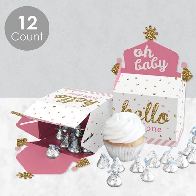 Big Dot Of Happiness Hello Little One - Pink And Gold - Treat Box Party Favors - Girl Baby Shower Goodie Gable Boxes - Set Of 12 4 Big Dot Of Happiness Hello Little One - Pink And Gold - Treat Box Party Favors - Girl Baby Shower Goodie Gable Boxes - Set Of 12 - Image 2