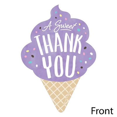 Big Dot Of Happiness Scoop Up The Fun - Ice Cream - Shaped Thank You Cards - Sprinkles Party Thank You Note Cards With Envelopes - Set Of 12 4 Big Dot Of Happiness Scoop Up The Fun - Ice Cream - Shaped Thank You Cards - Sprinkles Party Thank You Note Cards With Envelopes - Set Of 12 - Image 2