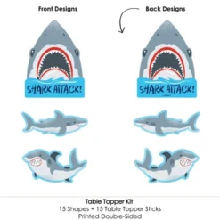 Big Dot Of Happiness Shark Zone - Jawsome Party Or Birthday Party Centerpiece Sticks - Table Toppers - Set Of 15 -Party Planers Store GUEST 7a869c11 bb26 41e6 84c5 3f63e6829919