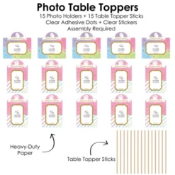 Big Dot Of Happiness Rainbow Unicorn - Magical Unicorn Birthday Party Picture Centerpiece Sticks - Photo Table Toppers - 15 Pieces -Party Planers Store GUEST 7ab28491 e86c 468e a484 ceb3759ae15b