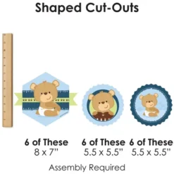 Big Dot Of Happiness Baby Boy Teddy Bear - Hanging Baby Shower Tissue Decoration Kit - Paper Fans - Set Of 9 -Party Planers Store GUEST 7b05ed99 bfb1 444d 9ab2 9423bbf177cd