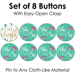 Big Dot Of Happiness Final Fiesta - 3 Inch Last Fiesta Bachelorette Party Badge - Pinback Buttons - Set Of 8 -Party Planers Store GUEST 7be3164b 3ce1 485f b9b2 0e338f43c6a4