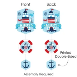 Big Dot Of Happiness Ahoy It's A Boy - Nautical Baby Shower DIY Dangler Backdrop - Hanging Vertical Decorations - 30 Pieces -Party Planers Store GUEST 7c02acb8 d661 4079 8990 0826dec59a77