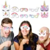 Big Dot Of Happiness Rainbow Unicorn Glasses & Masks - Paper Card Stock Magical Unicorn Baby Shower Or Birthday Party Photo Booth Props Kit - 10 Count