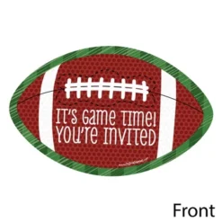 Big Dot Of Happiness End Zone - Football - Shaped Fill-in Invitations - Baby Shower Or Birthday Party Invitation Cards With Envelopes - Set Of 12