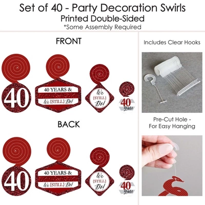 Big Dot Of Happiness We Still Do - 40th Wedding Anniversary - Anniversary Party Hanging Decor - Party Decoration Swirls - Set Of 40 6 Big Dot Of Happiness We Still Do - 40th Wedding Anniversary - Anniversary Party Hanging Decor - Party Decoration Swirls - Set Of 40 - Image 4