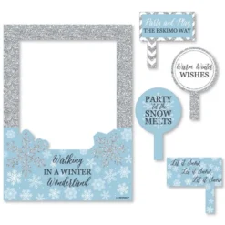 Big Dot Of Happiness Winter Wonderland - Snowflake Holiday Party & Winter Wedding Selfie Photo Booth Picture Frame & Props -Printed On Sturdy Material -Party Planers Store GUEST 7d9977d5 5e39 4216 9d36 009dfc4e3986