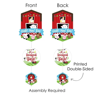 Big Dot Of Happiness Farm Animals - Barnyard Baby Shower Or Birthday Party DIY Dangler Backdrop - Hanging Vertical Decorations - 30 Pieces 7 Big Dot Of Happiness Farm Animals - Barnyard Baby Shower Or Birthday Party DIY Dangler Backdrop - Hanging Vertical Decorations - 30 Pieces - Image 5