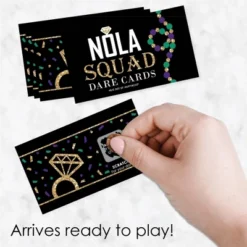 Big Dot Of Happiness Nola Bride Squad - New Orleans Bachelorette Party Game Scratch Off Dare Cards - 22 Count