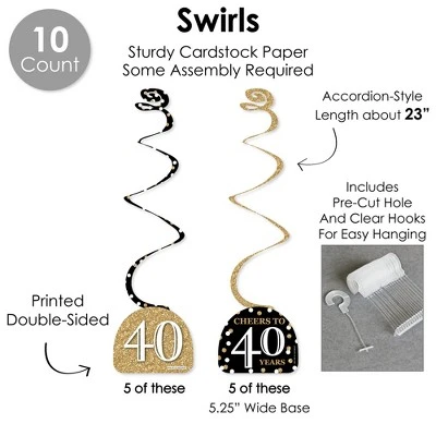 Big Dot Of Happiness Adult 40th Birthday - Gold - Birthday Party Supplies Decoration Kit - Decor Galore Party Pack - 51 Pieces 5 Big Dot Of Happiness Adult 40th Birthday - Gold - Birthday Party Supplies Decoration Kit - Decor Galore Party Pack - 51 Pieces - Image 3