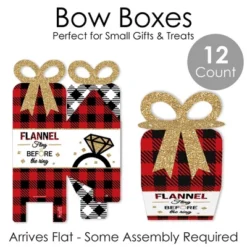 Big Dot Of Happiness Flannel Fling Before The Ring - Square Favor Gift Boxes - Buffalo Plaid Bachelorette Party Bow Boxes - Set Of 12 -Party Planers Store GUEST 80e70158 bd02 486c 92cd f6ec70e324d3