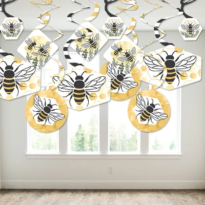 Big Dot Of Happiness Little Bumblebee - Bee Baby Shower Or Birthday Party Hanging Decor - Party Decoration Swirls - Set Of 40 4 Big Dot Of Happiness Little Bumblebee - Bee Baby Shower Or Birthday Party Hanging Decor - Party Decoration Swirls - Set Of 40 - Image 2