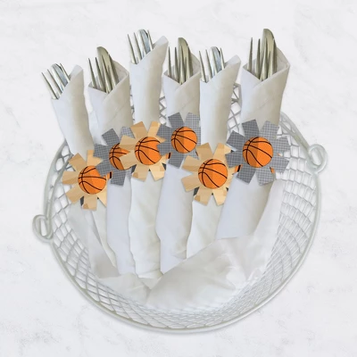Big Dot Of Happiness Nothin’ But Net - Basketball - Baby Shower Or Birthday Party Paper Napkin Holder - Napkin Rings - Set Of 24 4 Big Dot Of Happiness Nothin’ But Net - Basketball - Baby Shower Or Birthday Party Paper Napkin Holder - Napkin Rings - Set Of 24 - Image 2