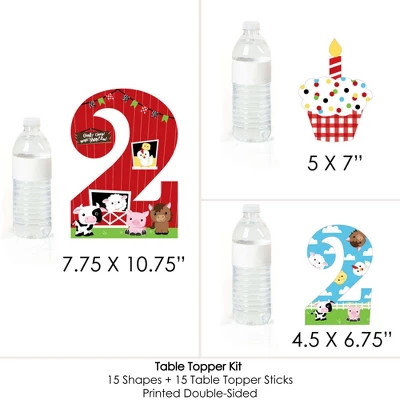 Big Dot Of Happiness 2nd Birthday Farm Animals - Barnyard Second Birthday Party Centerpiece Sticks - Table Toppers - Set Of 15 8 Big Dot Of Happiness 2nd Birthday Farm Animals - Barnyard Second Birthday Party Centerpiece Sticks - Table Toppers - Set Of 15 - Image 6