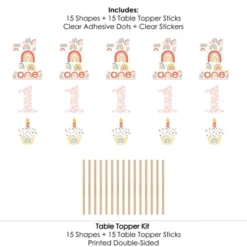 Big Dot Of Happiness 1st Birthday Hello Rainbow - Boho First Birthday Party Centerpiece Sticks - Table Toppers - Set Of 15 -Party Planers Store GUEST 820ff869 0271 437d 88ff 916809cf2fc9