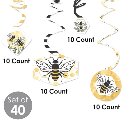 Big Dot Of Happiness Little Bumblebee - Bee Baby Shower Or Birthday Party Hanging Decor - Party Decoration Swirls - Set Of 40 5 Big Dot Of Happiness Little Bumblebee - Bee Baby Shower Or Birthday Party Hanging Decor - Party Decoration Swirls - Set Of 40 - Image 3