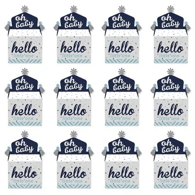Big Dot Of Happiness Hello Little One - Blue And Silver - Treat Box Party Favors - Boy Baby Shower Goodie Gable Boxes - Set Of 12 5 Big Dot Of Happiness Hello Little One - Blue And Silver - Treat Box Party Favors - Boy Baby Shower Goodie Gable Boxes - Set Of 12 - Image 3
