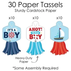 Big Dot Of Happiness Ahoy It's A Boy - 90 Chain Links And 30 Paper Tassels Decoration Kit - Nautical Baby Shower Paper Chains Garland - 21 Feet -Party Planers Store GUEST 834a0261 d344 4e31 a01f 1c2242995498