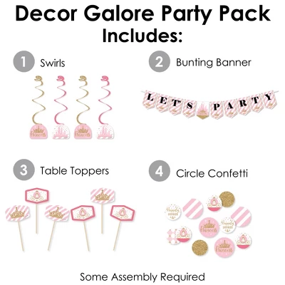 Big Dot Of Happiness Little Princess Crown - Pink And Gold Baby Shower Or Birthday Party Supplies Decoration Kit - Decor Galore Party Pack - 51 Pieces 3 Big Dot Of Happiness Little Princess Crown - Pink And Gold Baby Shower Or Birthday Party Supplies Decoration Kit - Decor Galore Party Pack - 51 Pieces